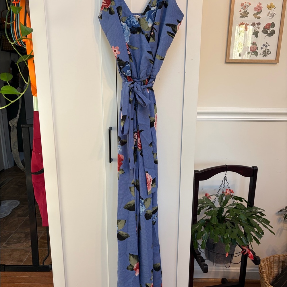 Charlotte Russe Blue and Red Floral Dress